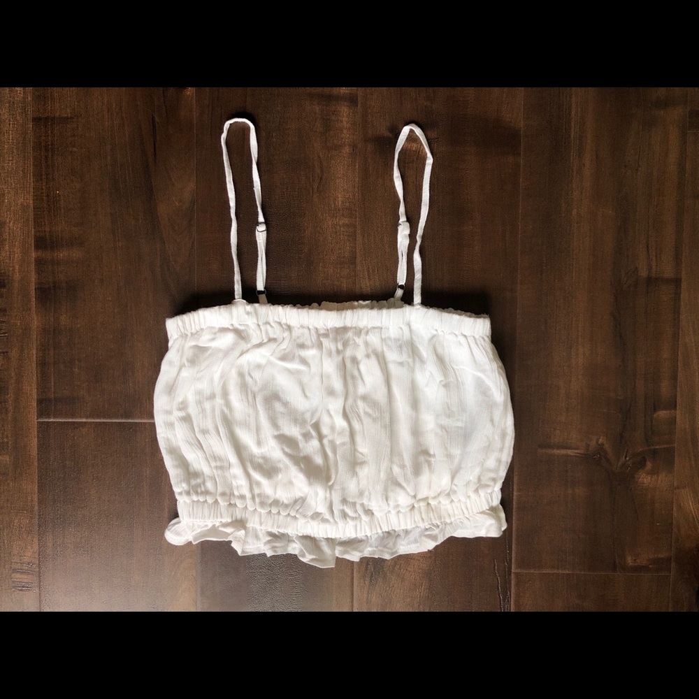 Hollister White Cropped Tank